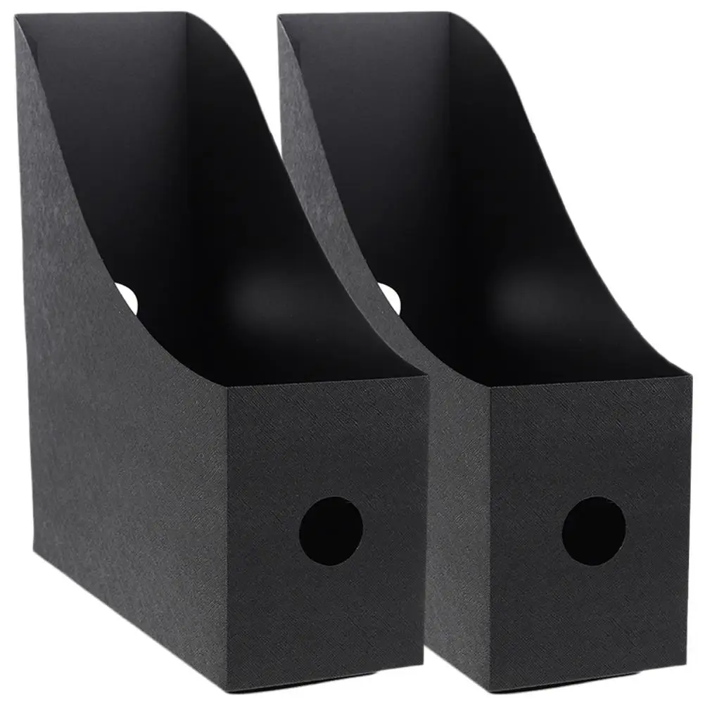 

2 Pcs File Rack Desk Organizer Black Color PP Material Document Holder Storage Solution Office Supplies Student Use