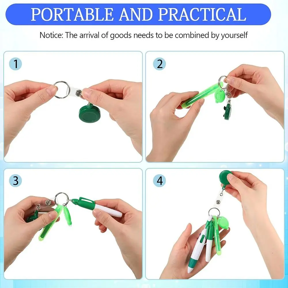 مجموعة قلم كرة قابل للسحب للممرضة ، قلم ممرضة ، أقلام شارة متضمنة ، قلم تمييز طرف ، علامة دائمة