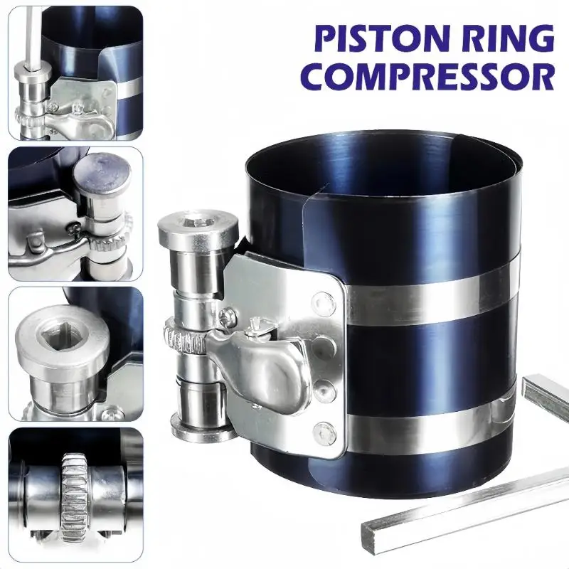 Adjustable Piston Ring Compressor 3/4/6 Inch Easy Use High Performance Car Engine Repair Tool Set for Garage