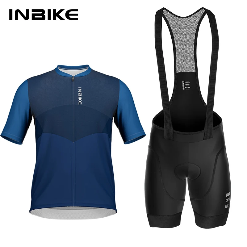 

INBIKE Plus Size Men's Jersey Set Short Sleeve Bib Shorts Summer Bike Clothing Road Bike Mountain Jersey Pants MTB Accessories