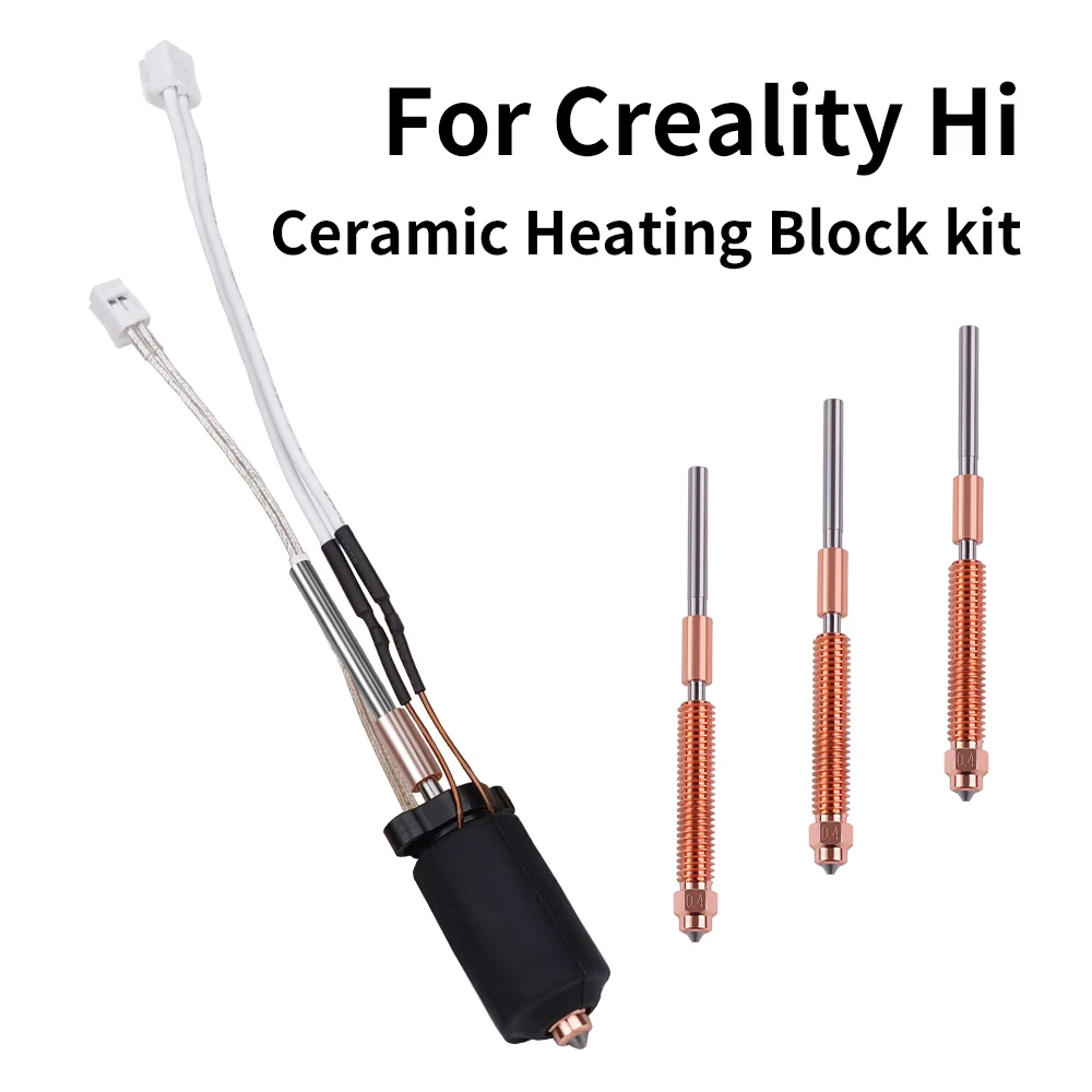 

For Creality Hi Combo Hotend Kit Ceramic Heating Block Hardened Steel Nozzle Silicone Case 300°C High Temperature 3D printer