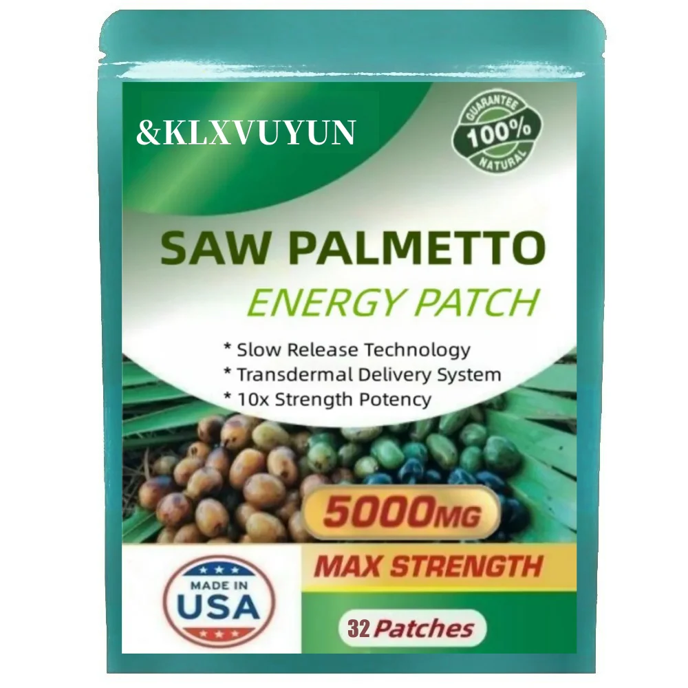 Saw Palmetto Extract 5000 mg, Prostate Health, Urinary Tract Support, DHT Blocker for Men and Women Hair Growth,32 Patches/bag