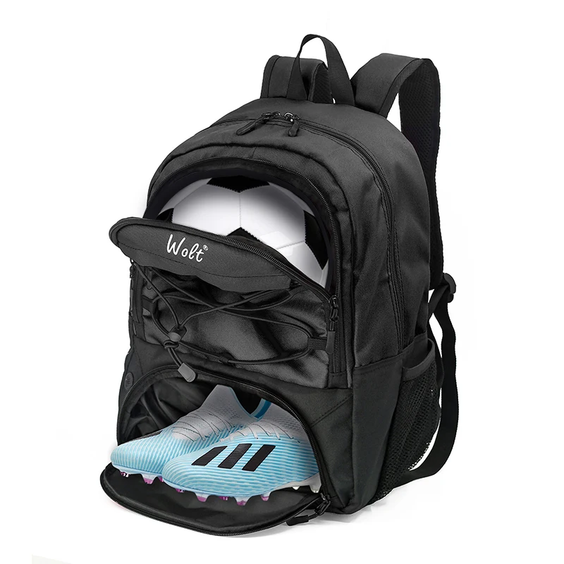 

WOLT | Youth Soccer Bag - Soccer Backpack & Bags for Basketball, Volleyball & Football Sports, Includes Separate Cleat Shoe and
