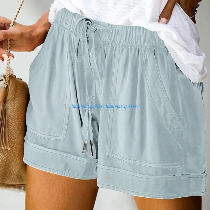 573B Functional Women Wide Leg Trousers Pleated Waist Pockets Included Travel Use