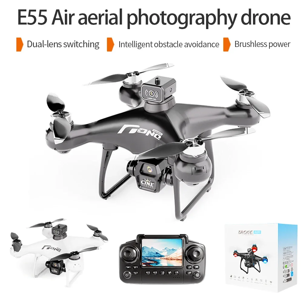 E55 طائرة بدون طيار صغيرة 4K كاميرا احترافية عالية الدقة مع شاشة كبيرة 2.4G WIFI FPV Dron بدون فرش تدفق بصري تحوم كوادكوبتر قابلة للطي #6