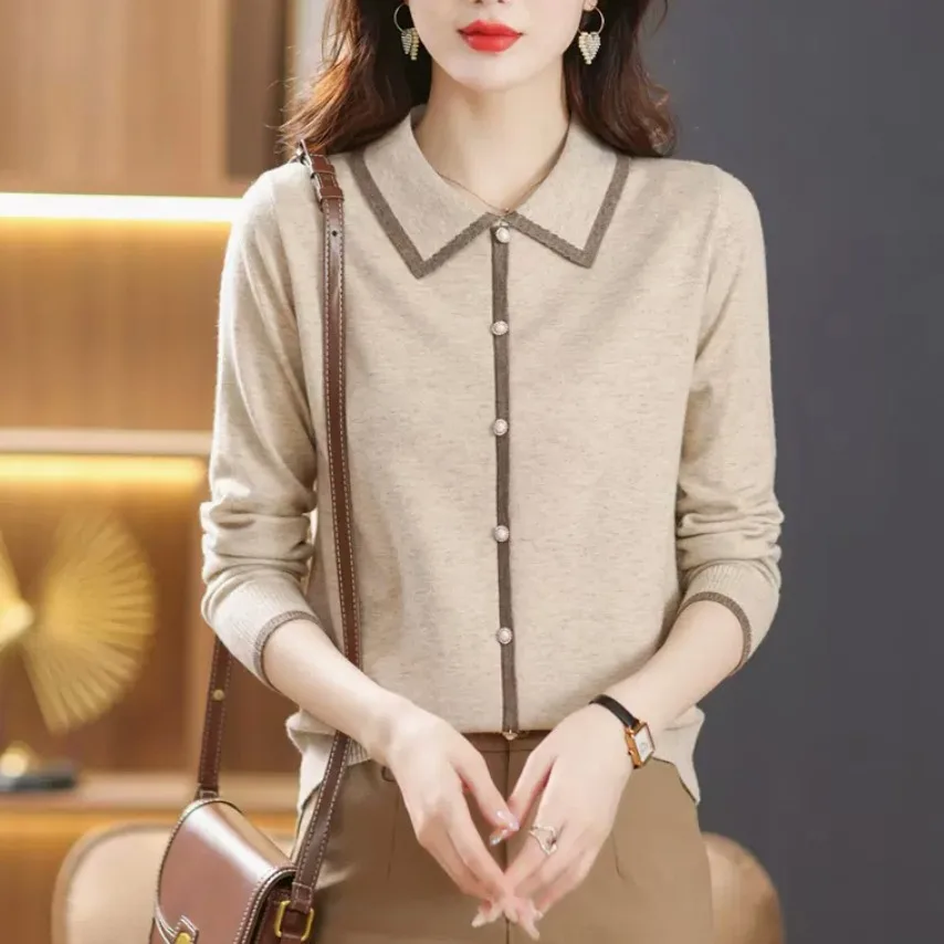 

Faionable Женский трикотажный топ ort Sve Top Long Sve Inner Wear Soft Wool Blend Commute Sle Regular Fit Bright Tead D...
