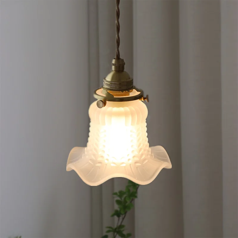 IWHD الشمال الحديثة LED مصابيح معلقة غرفة نوم الحمام لوفت 200 سنتيمتر سلك قابل للتعديل النحاس متجمد الزجاج قلادة الإضاءة Hanglamp
