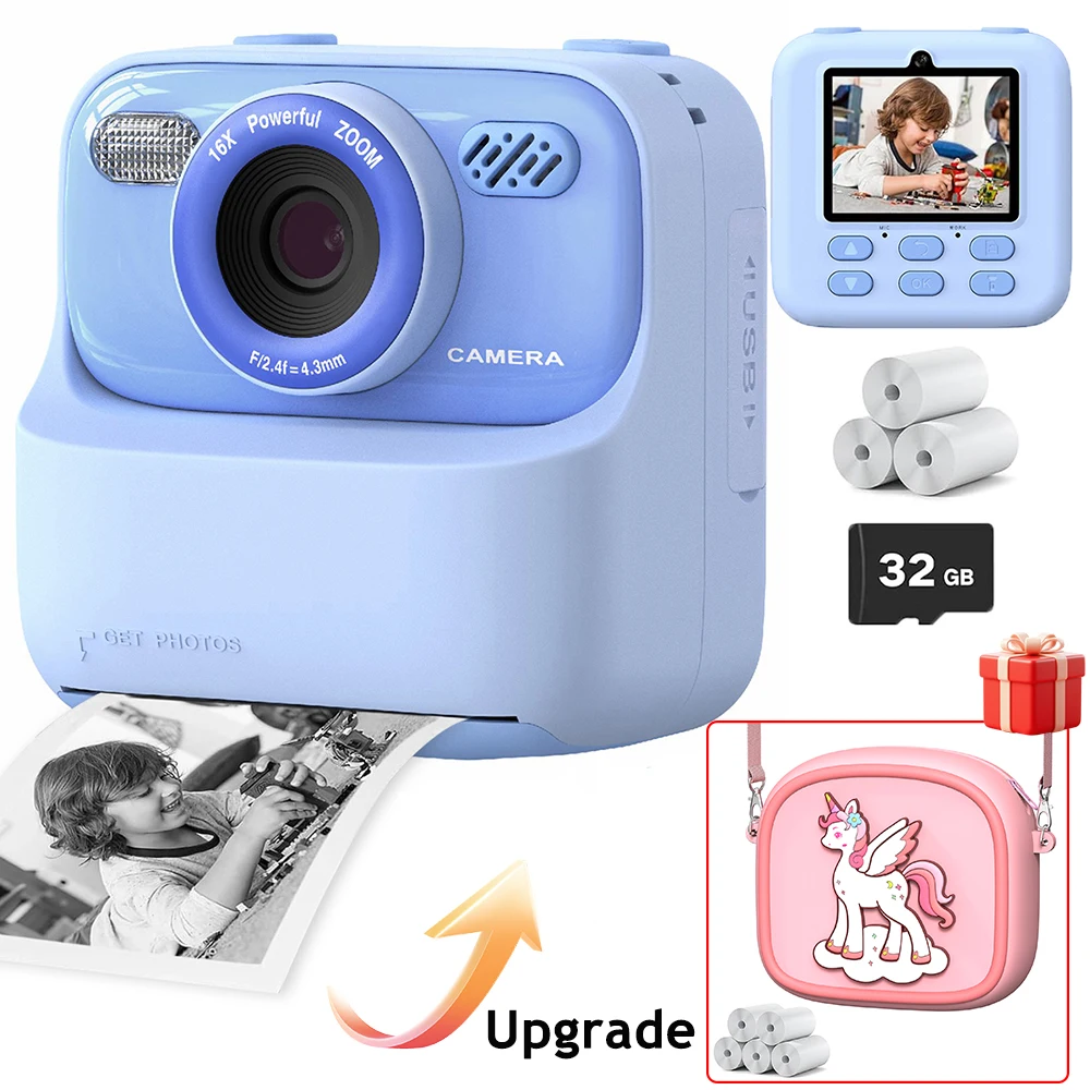 

Детская умная мгновенная камера 1080P HD с двумя объективами, цифровая камера, подарки для детей 3-12 лет, лучшие игрушки на Рождество, день рождения, подарок 2025