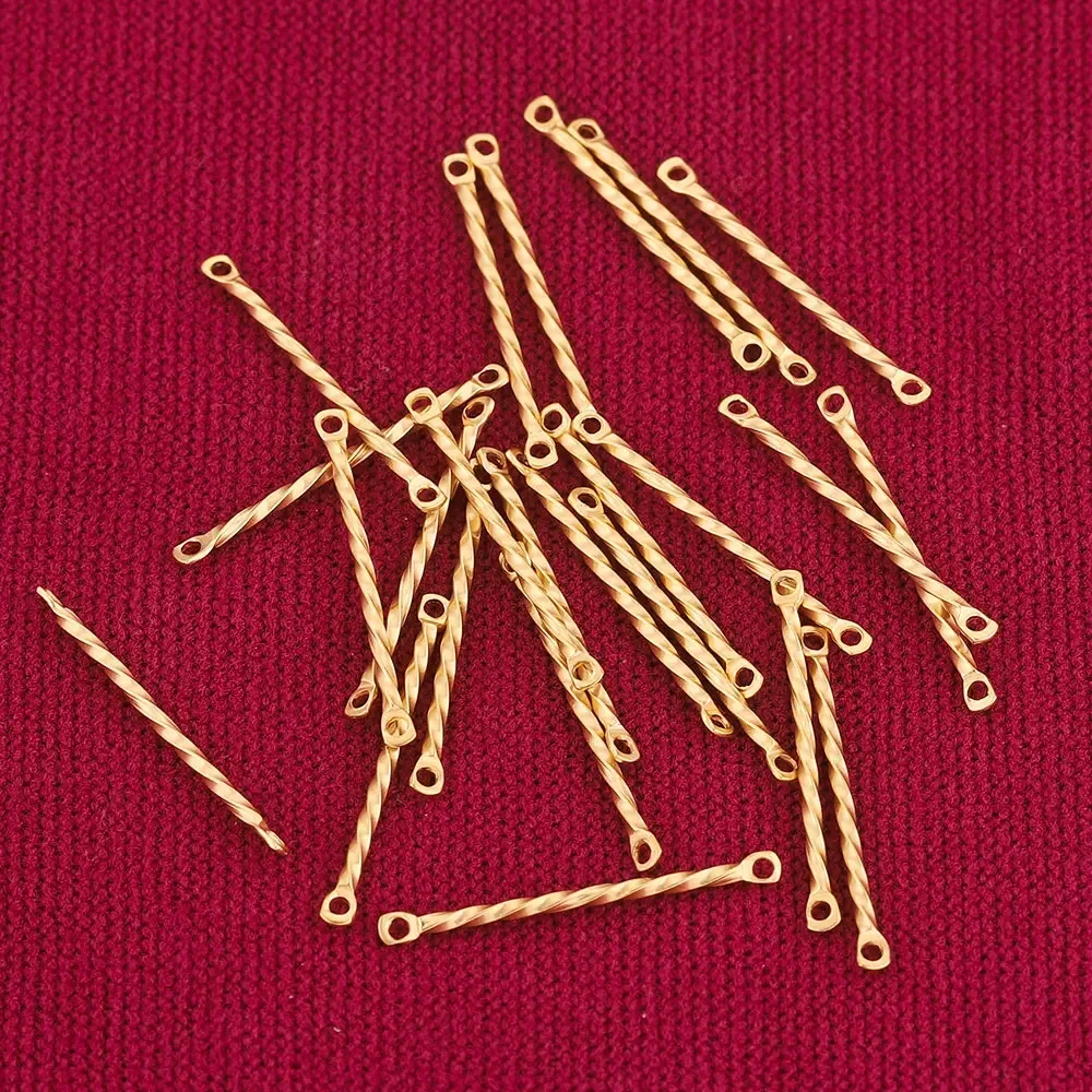 20pcs 15/20/25 Stainless Steel Bar Links Thin Stick Strip Twisted Charm Earrings Conectors for Jewelry Making Supplies Wholesale