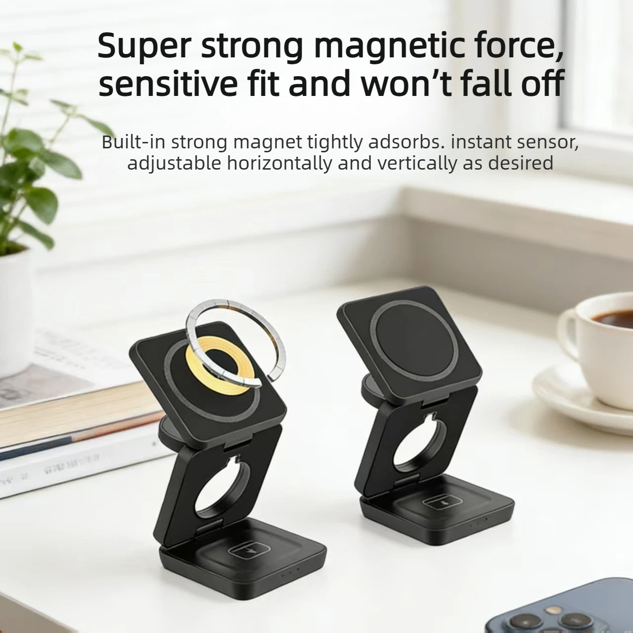 New 3 in 1 Wireless Charger Stand Magnetic Foldable Wireless Charging Station For iOS Smartphone Smartwatch Wireless Charger