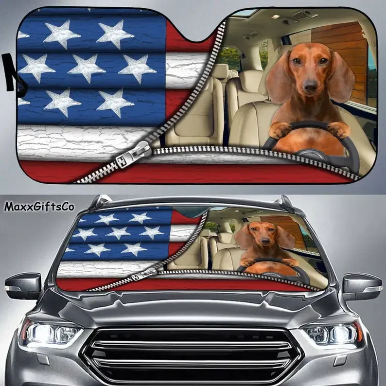 Dachshund Car Sun Shade, Dog Windshield, Dog Sunshade, Dog Car Accessories, Car Decoration, Gift For Dad, Mom