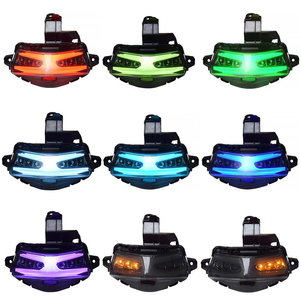 For YAMAHA NVX125 GDR 155 AEROX155 NVX125 NVX155 Motorcycle Rear LED Tail Light Colorful Brake Turn Signal Stop Light Flashtail