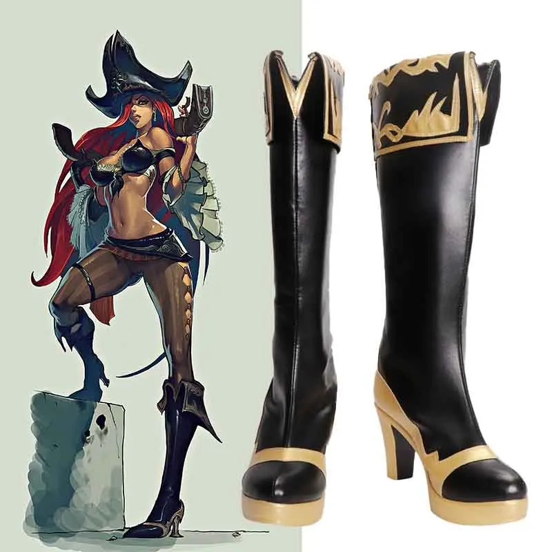 

Обувь для косплея LOL Miss Fortune The Bounty Hunter, женские ботинки из искусственной кожи для ролевых игр