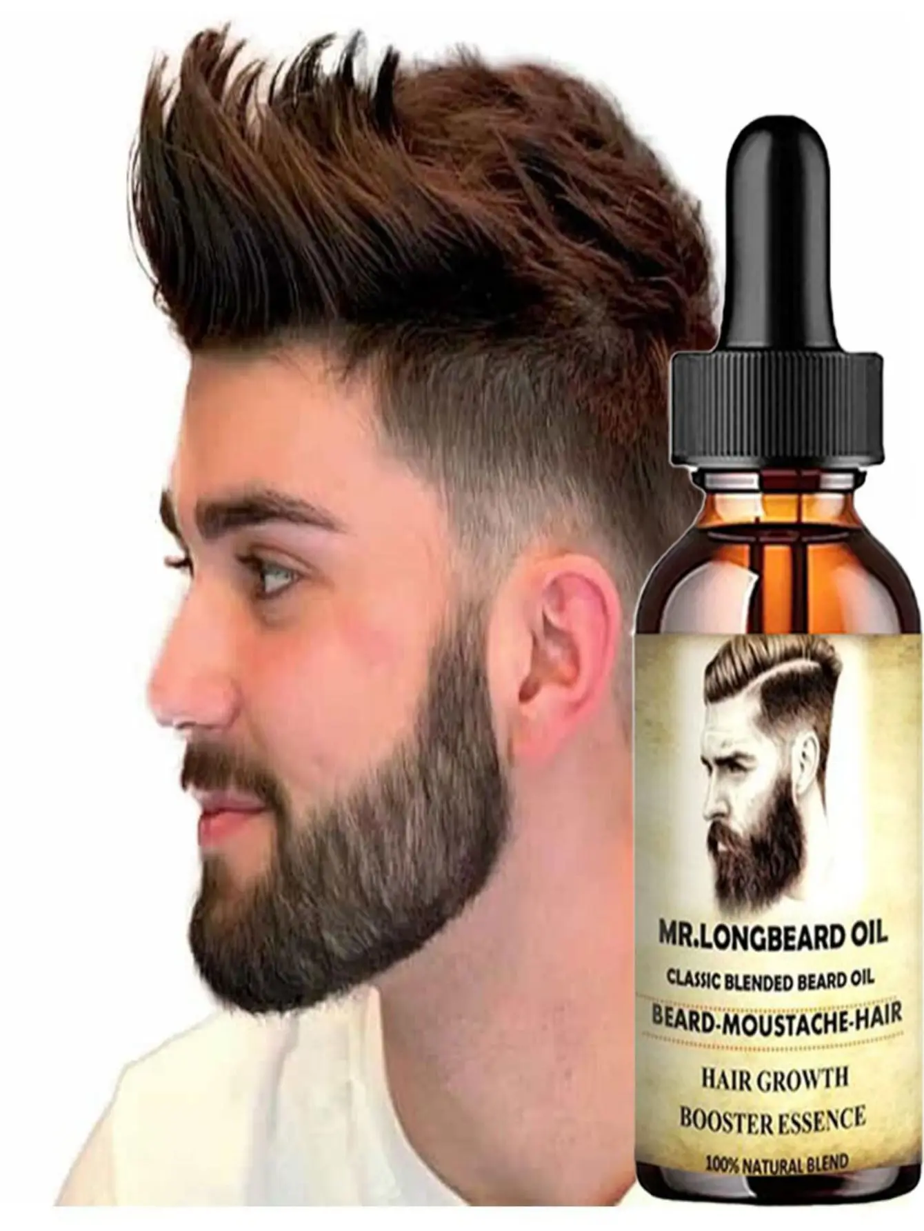 Men Beard Growth Essential Oil for Men Growth Tool Hair Laser Beard Growth Head Hair Care Professional Brazilian Keratin