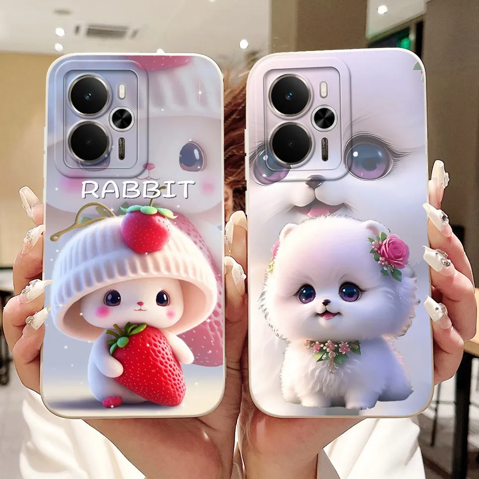 ل Realme 14 5G / Realme 14T غطاء عالمي كوكه فوندا زهرة جرلي أرنب المرأة موضة لينة جراب هاتف لينة السائل سيليكون