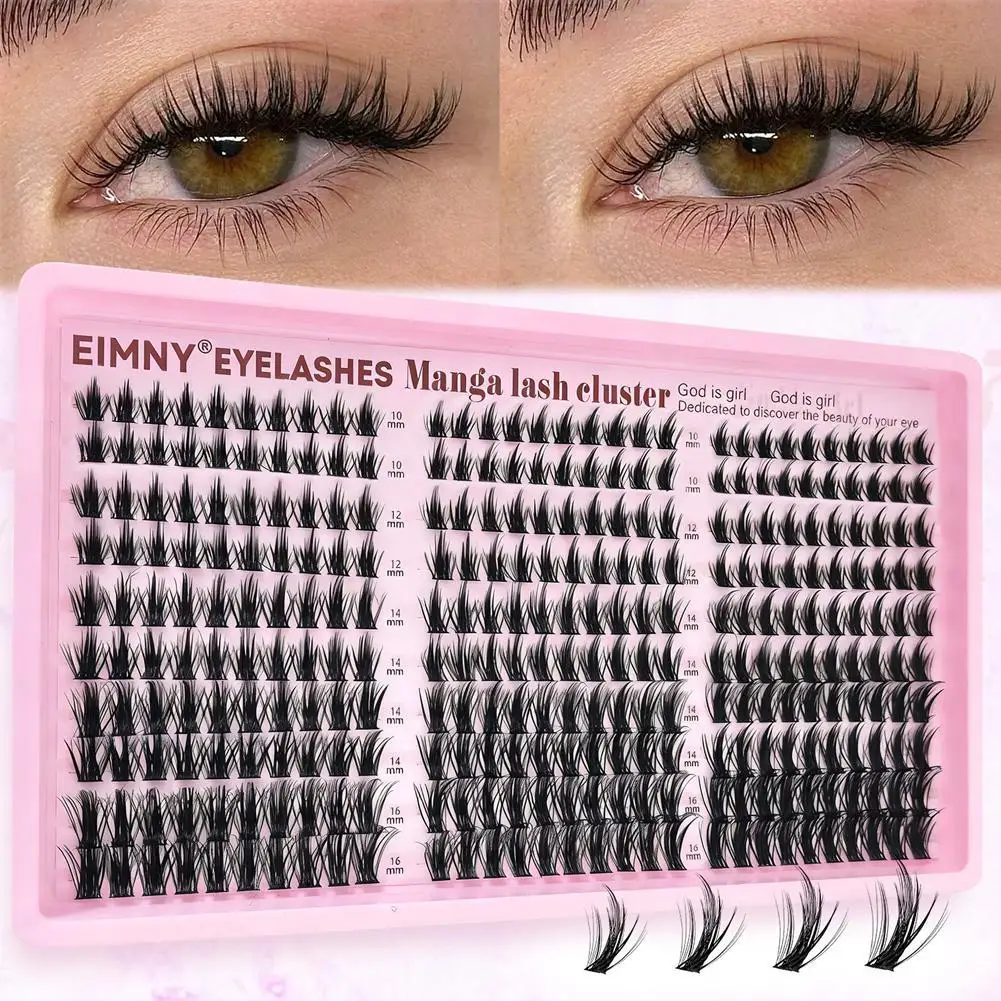 10-16mm Manga Lash Clusters 30D 40D 80D Fluffy Upper Lower Lash Clusters Kit D-Curl Eyelash Extensions False Eyelashes Makeup