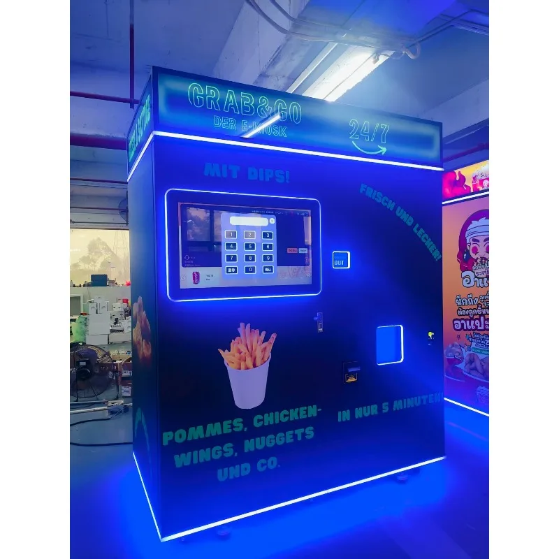 2026 New Customized French Fries Vending Machine Fried Fish Ball Onion Ring Potato Fries Business Fried Chicken Vending Machine