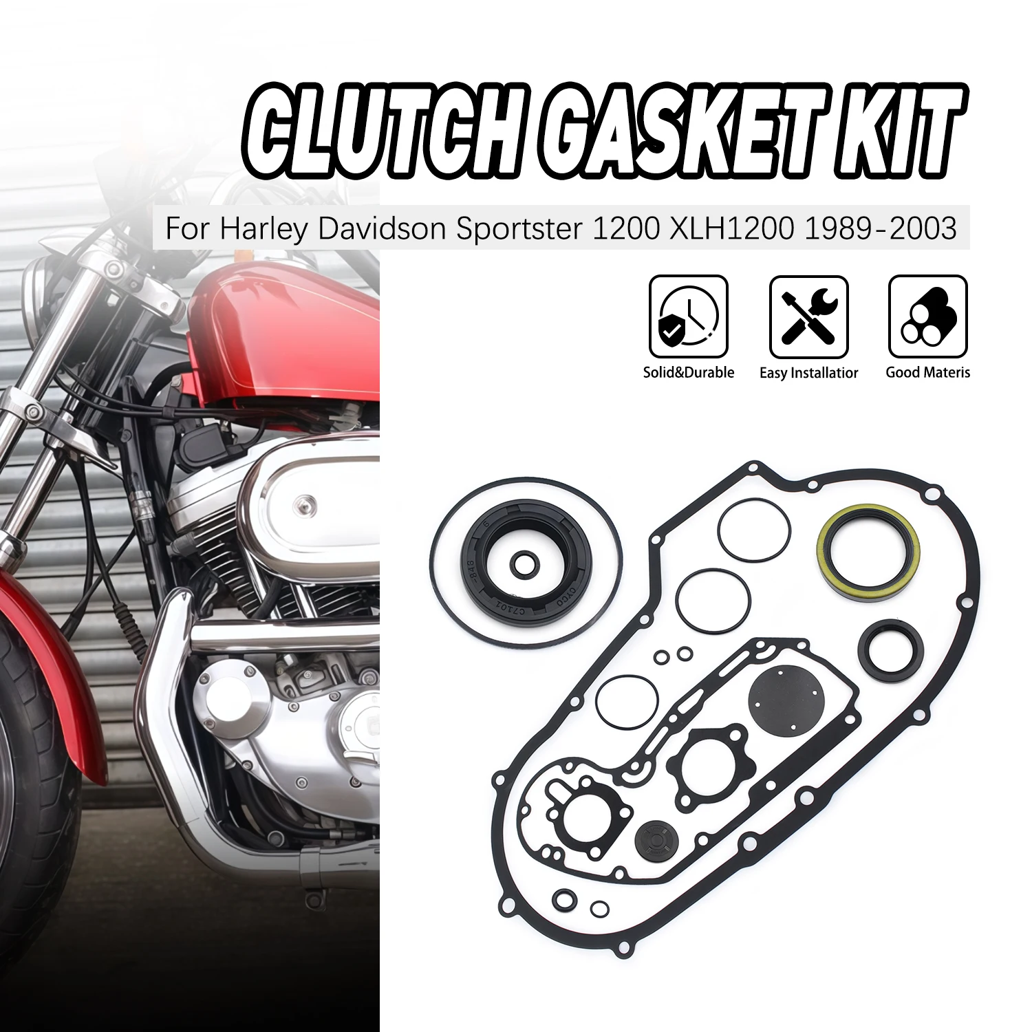 

Accesorios Moto Clutch Primary Cover Gasket Kit for Harley Davidson Sportster 1200 XLH1200 1989-2003 XLH1200C XLH1200 XLH1200S