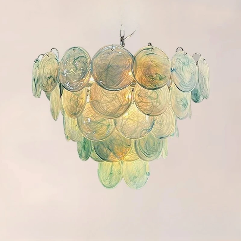 

French retro living room Italian chandelier light luxury villa hall designer creative dining room bedroom