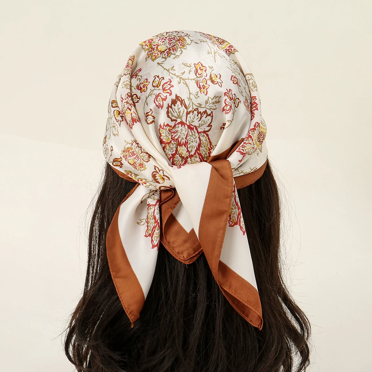 

Luxury Floral Print Silk Square Scarf Women Soft Satin Kerchief Hairband Neckerchief Head Hijab Lady Headband Foulard Bag Ribbon