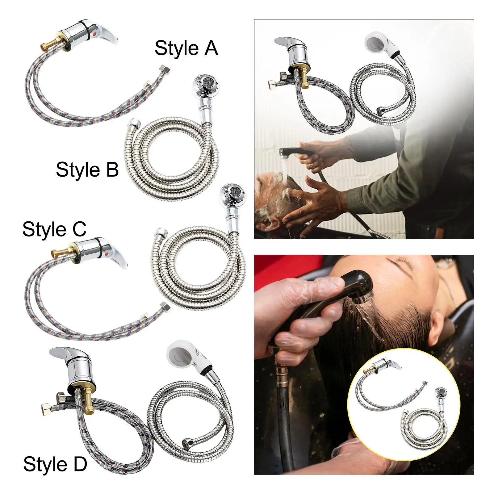 

Durable Hot Cold Faucet Shampoo Bowl Sink Shampoo Bed Parts Shower Nozzle