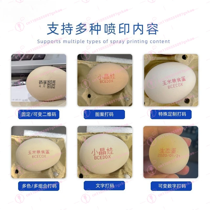 Continuous Small Character Egg Duck Egg Inkjet Printer High Adhesion Egg High Definition Coding Machine Laser Marking