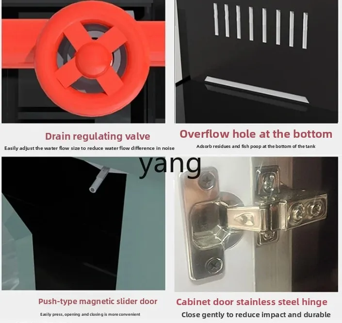 

yjq Extremely Narrow Overflow Lanshou Ecological Stream Cylinder Side Overflow Super White Glass Bottom Filter Cylinder