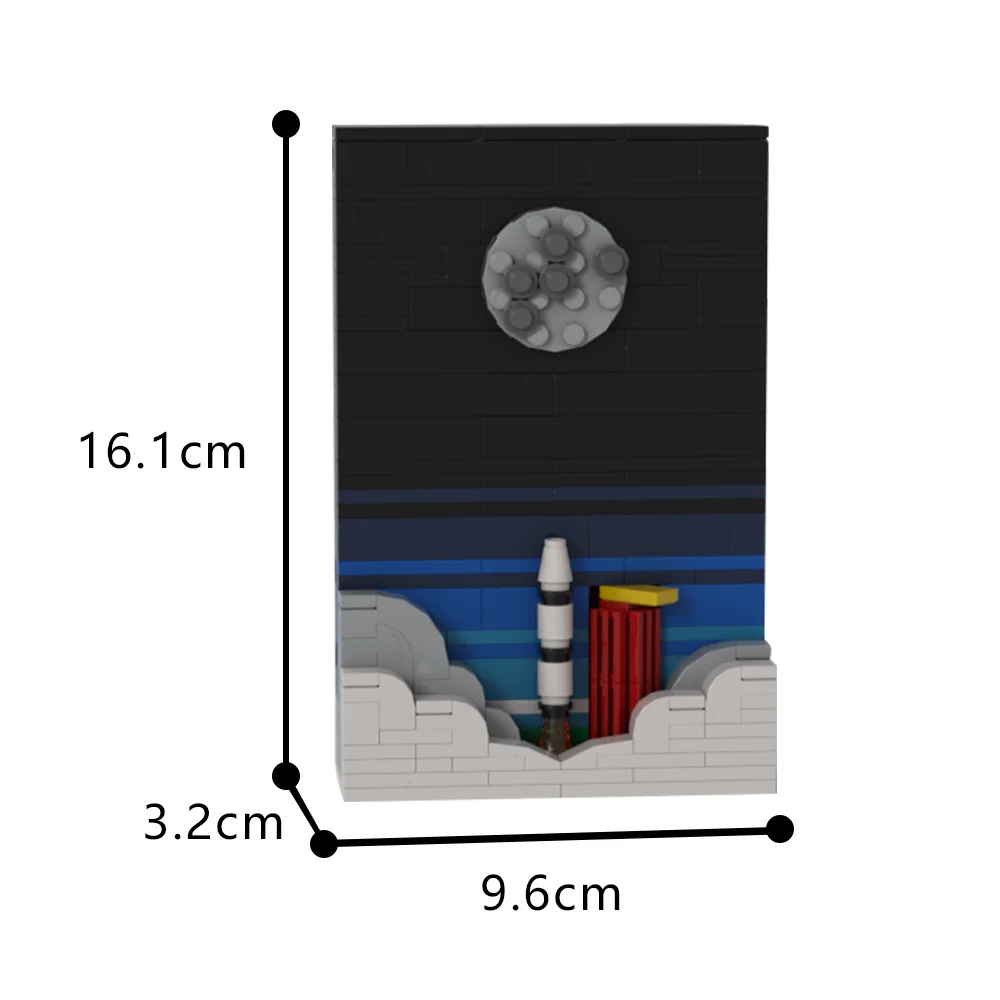 MOC Apolloeds-décennie s de construction de modèles d'ascension, peinture d'art 3D classique, exploration spatiale, briques de collection, jouet pour cadeau pour enfants