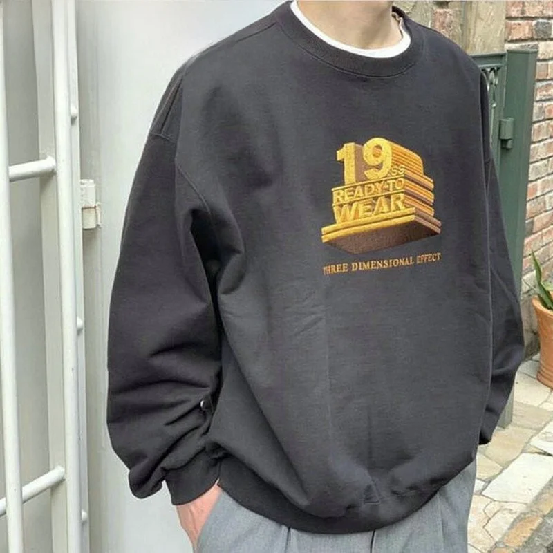 

Oversize round Ne Sweatirt 3D Embroidery Waed Thi Fce Cotton Youth Faion Sport Autumn Winter Men's Hoodie