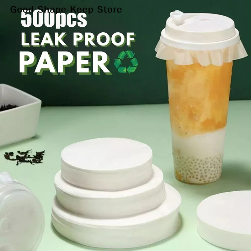 50/500Pcs Leakproof Round Coffee Cup Leakproof Paper Drink Cup Take Away Paper Cup Lid Coffee Spill Proof Gasket