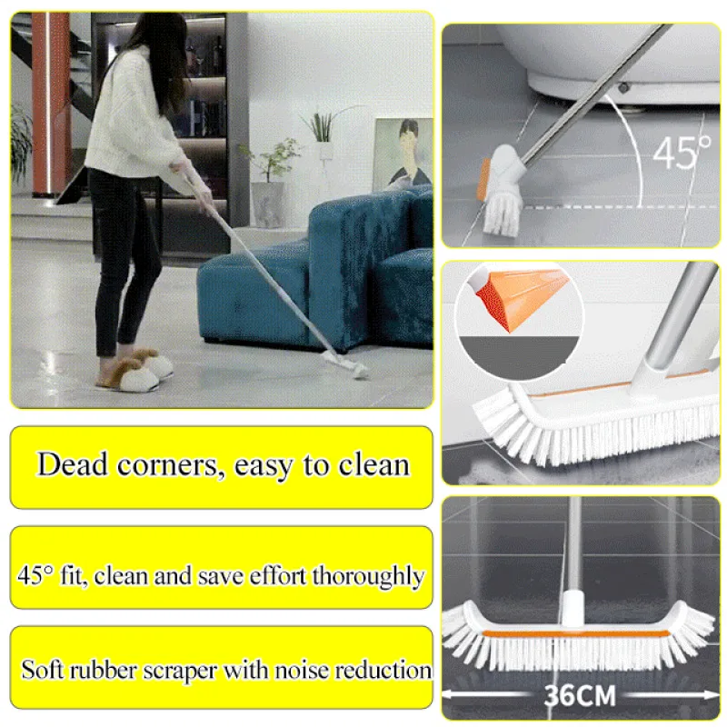 Extendable 1.3m Crevice Cleaning Brush Bathroom Kitchen Floor Scrub Brushes Long Handle Stiff Broom Mop for Washing Windows