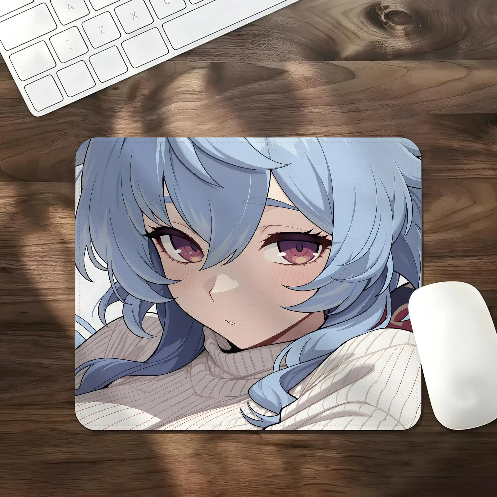 Mouse Pad Regular gaming mouse pad Office mouse pad  genshin impact Ganyu Laptop desk mat Stitched edge S/M/L size mouse pad