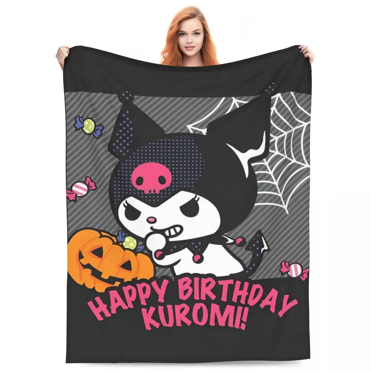 Sanrio Kuromi Halloween Blanket Quality Super Soft Throw Blanket Autumn Airplane Travel Living Room Aesthetic Bedspread