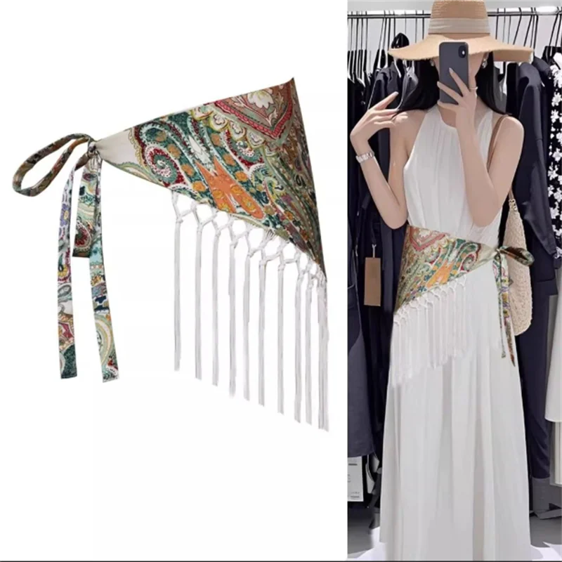Wide Waist Belt Seal Ladies Bohemian Belt Summer Tassel Waist Chain Ethnic Waistband Triangle Accessories Female Waistband Belt