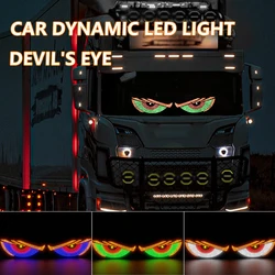 Car LED Devil's Eye Vehicle Signal Lights Universal Dynamic LED Headlights Windshield Decoration Auto Truck Warning Strobe Lamps