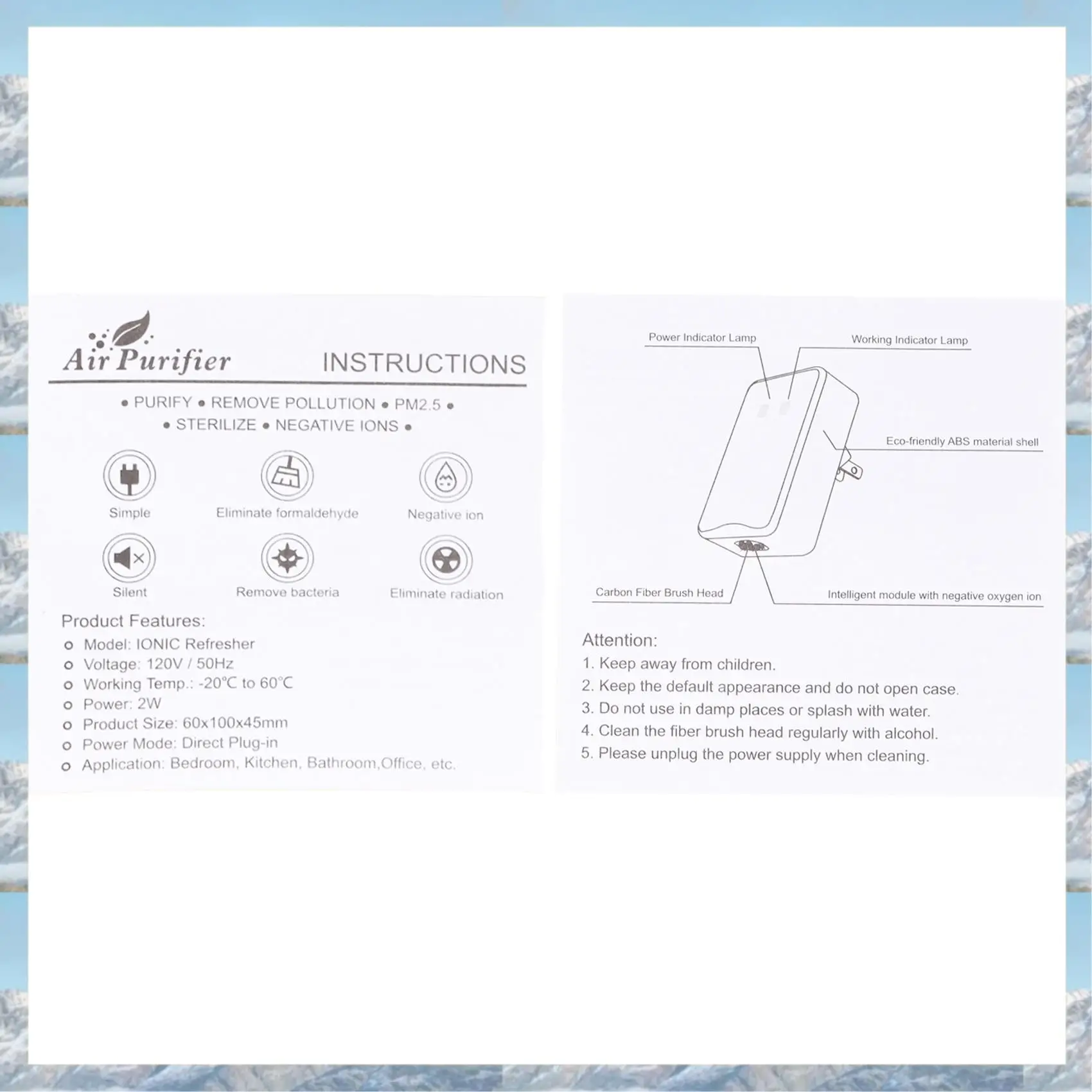 

2025 Hot Style Negative Generator Pluggable Air Purifier With Highest Output - Up To 32 Million Negative Ions/Sec, 3 Pack US