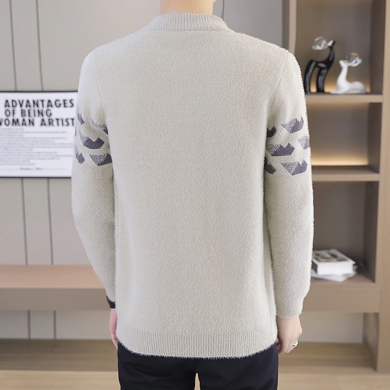 Giacche lavorate a maglia da uomo patchwork moda invernale Cappotto maglione a maniche lunghe spesso e comodo Cardigan casual caldo autunno marea