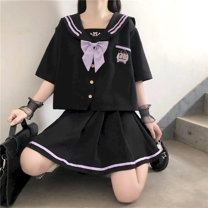 Imagem -02 - Uniforme Verão Uniforme Tamanho Grande Estilo Coreano Ternos Estudante Vestido Mulheres Camisas Plissadas Saias Estilo Preppy Saias Conjunto Mulheres jk