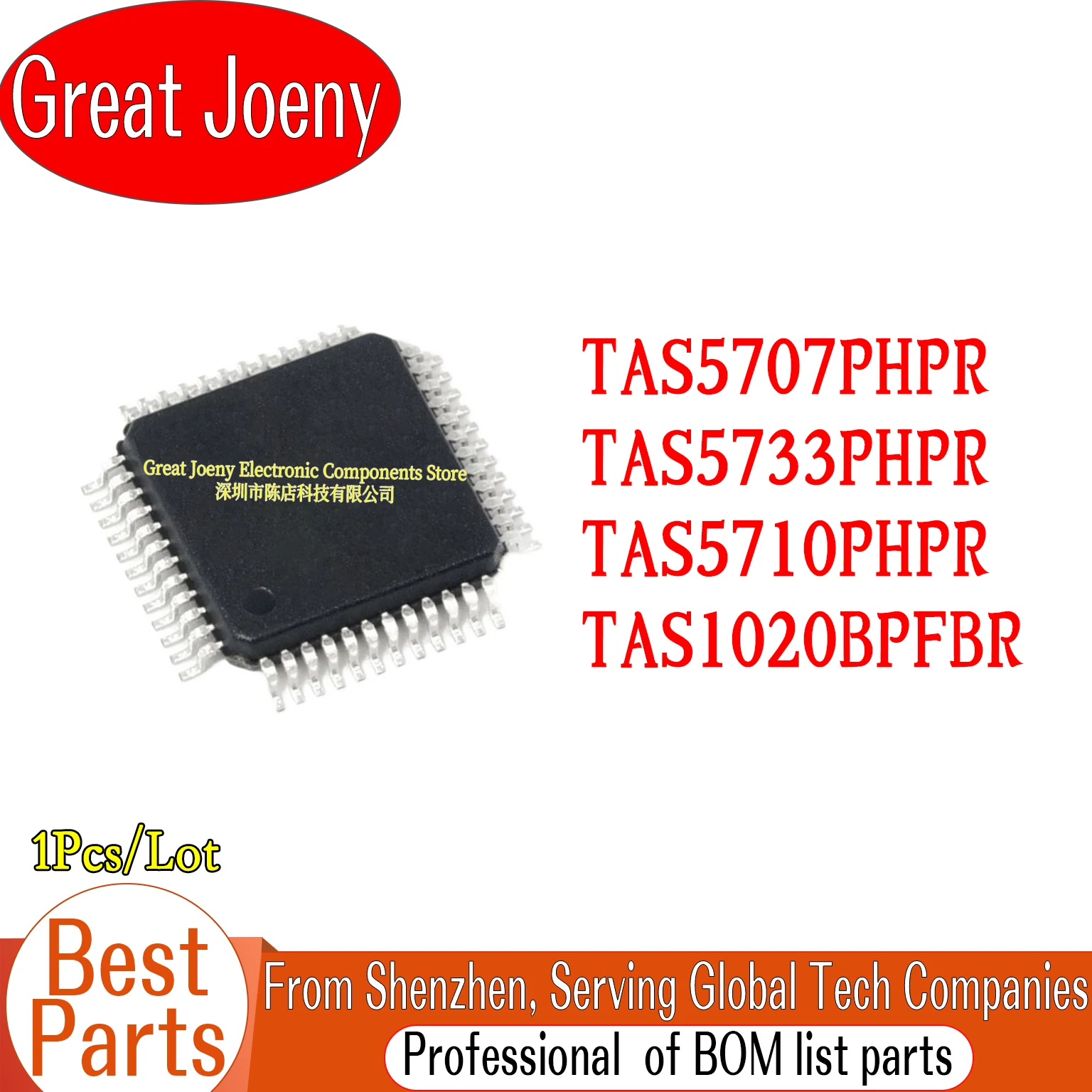Chip IC TAS5707PHPR TAS5733PHPR TAS5710PHPR TAS1020BPFBR TAS5707 TAS5733 TAS5710 TAS1020 QFP-48