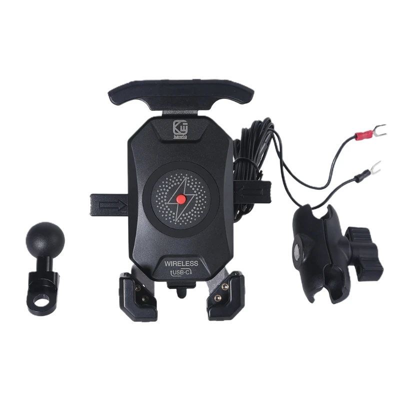 Motorcycle Wireless Phone Mount Mirror Cellphone Quick Holder H7JF