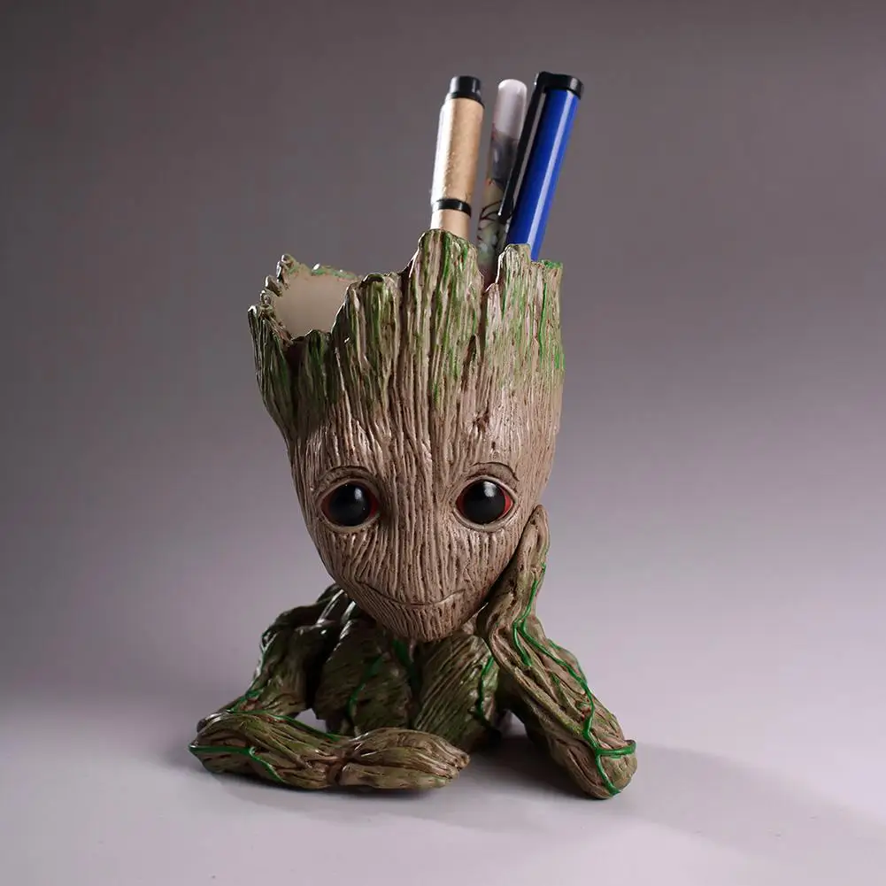 Flowerpot Cute Action Figures  Pen Pot Holder Hero Model Vessel