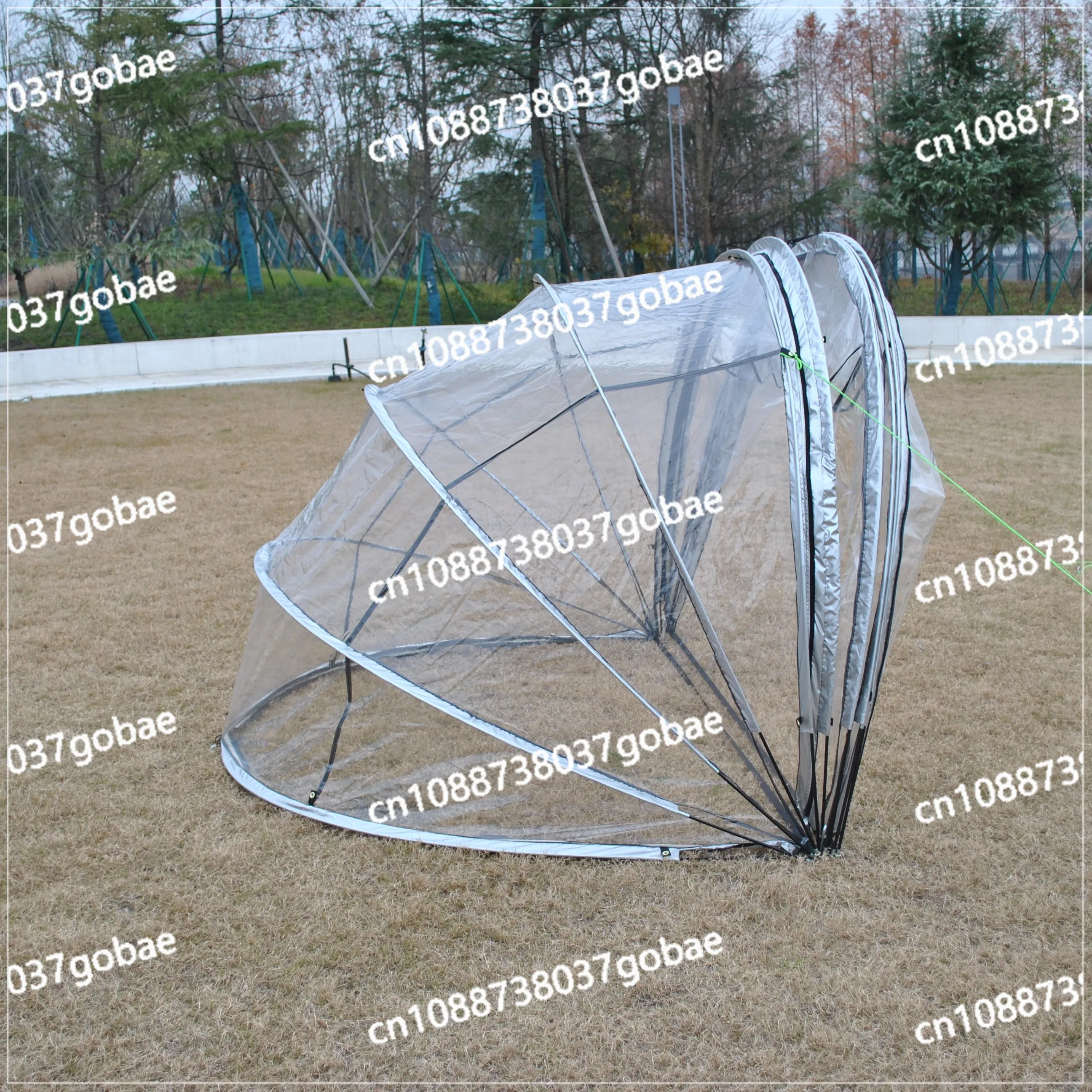 Langlebiges 8-Personen-Kristallkuppelzelt mit transparenter PVC-Schaumstoffabdeckung, geeignet für Winter-Camping im Freien und Sternenbeobachtung.