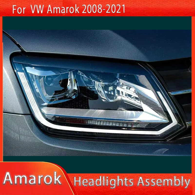 

Suitable For Volkswagen Amarok 2008 2009 -2021 Headlight Assembly Pair Of Refitted LED Daytime Running Light Turn Signal Lens