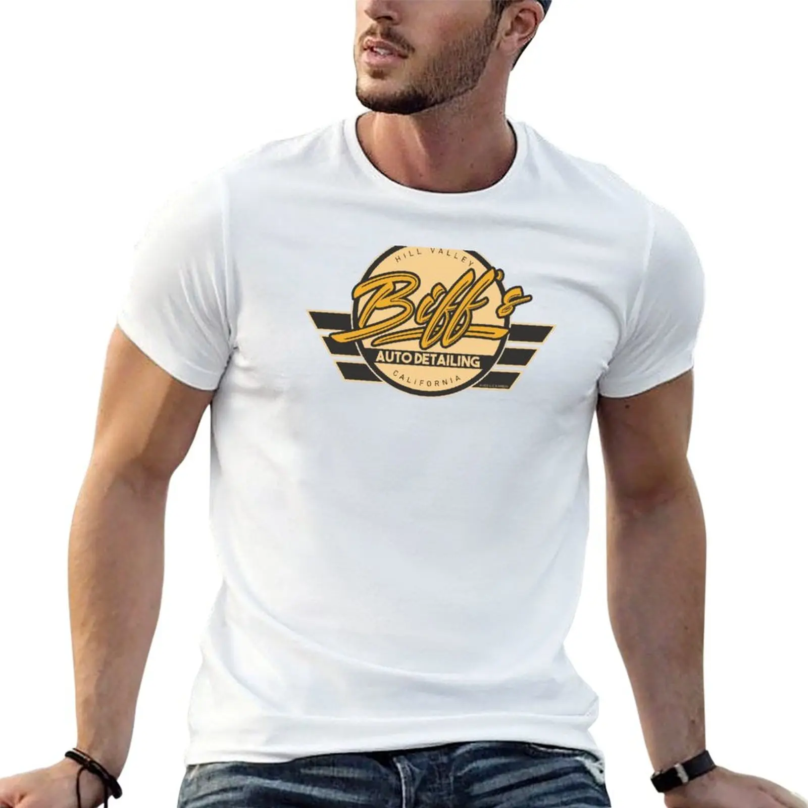 Detailing Biff's The in t Yellow. Back shirts t To shirts Auto man T-Shirt Future man for Movie printed graphic