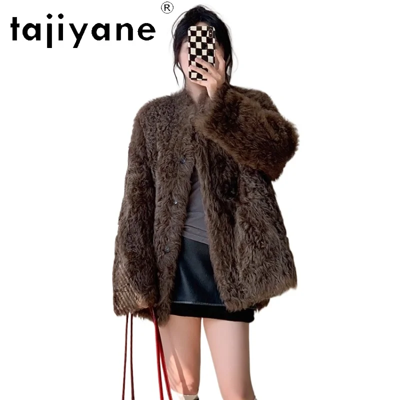 

TAJIYANE 100% Natural Tuscany Wool Sheepskin Fur Coat Woman Premium Luxury Outerwears Warm Jacket Winter Clothes Women 2025 шуба