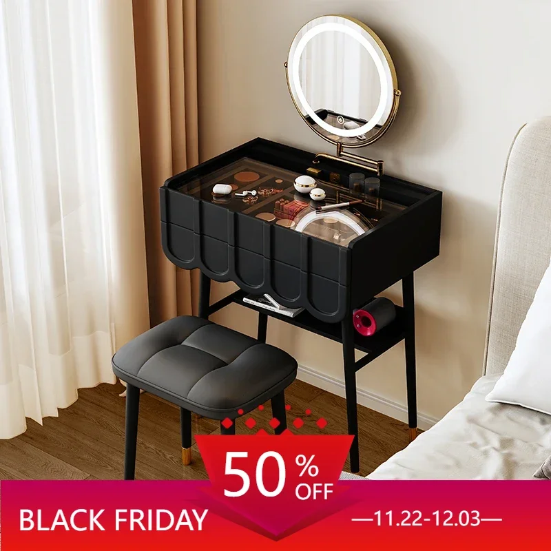 

Sliding Mirror Drawers Dressing Table Vanity Storage Mirrored Dressing Table Nordic Makeup Mesa Tocador Library Furniture