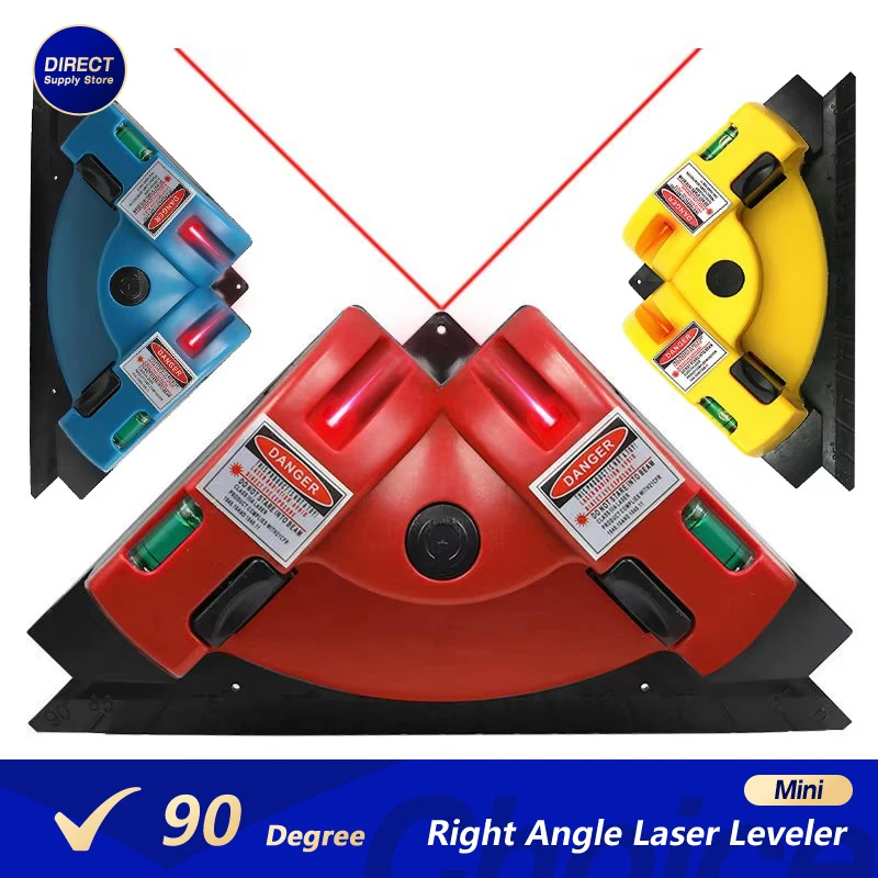 90 Degree Right Angle Square Mini Niveau Laser Lazer Level Measurement Tool Leveler Construction Electronic Measuring Instrument