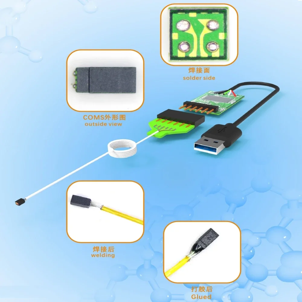 Módulo mini CMOS de inspección OV6948 de 1,2 mm para proveedor de endoscopio ODM OEM