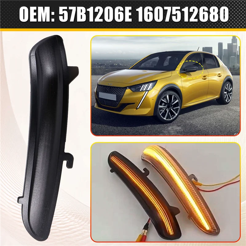 A03Z-Dynamic LED الجانب مرآة الوامض تدفق الضوء ل 208 2008 2012-2020 لسيتروين C3 #2