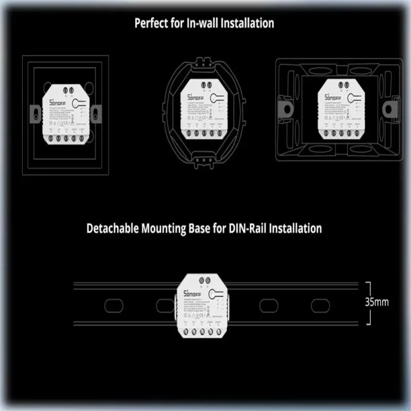 SONOFF WiFi MINI Switch DUALR3 Lite Dual Relay Module DIY Smart Switch 2Gang Control Timing Via Eweblink Alexa Google Smart Home